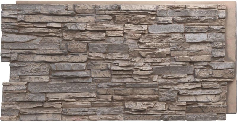 Ekena Millwork EverStone Canyon Ridge Faux Stone Panel, 45 3/4"W x 24 1/2"H x 1 1/4"D, Boardwalk Bay Color - Image 1
